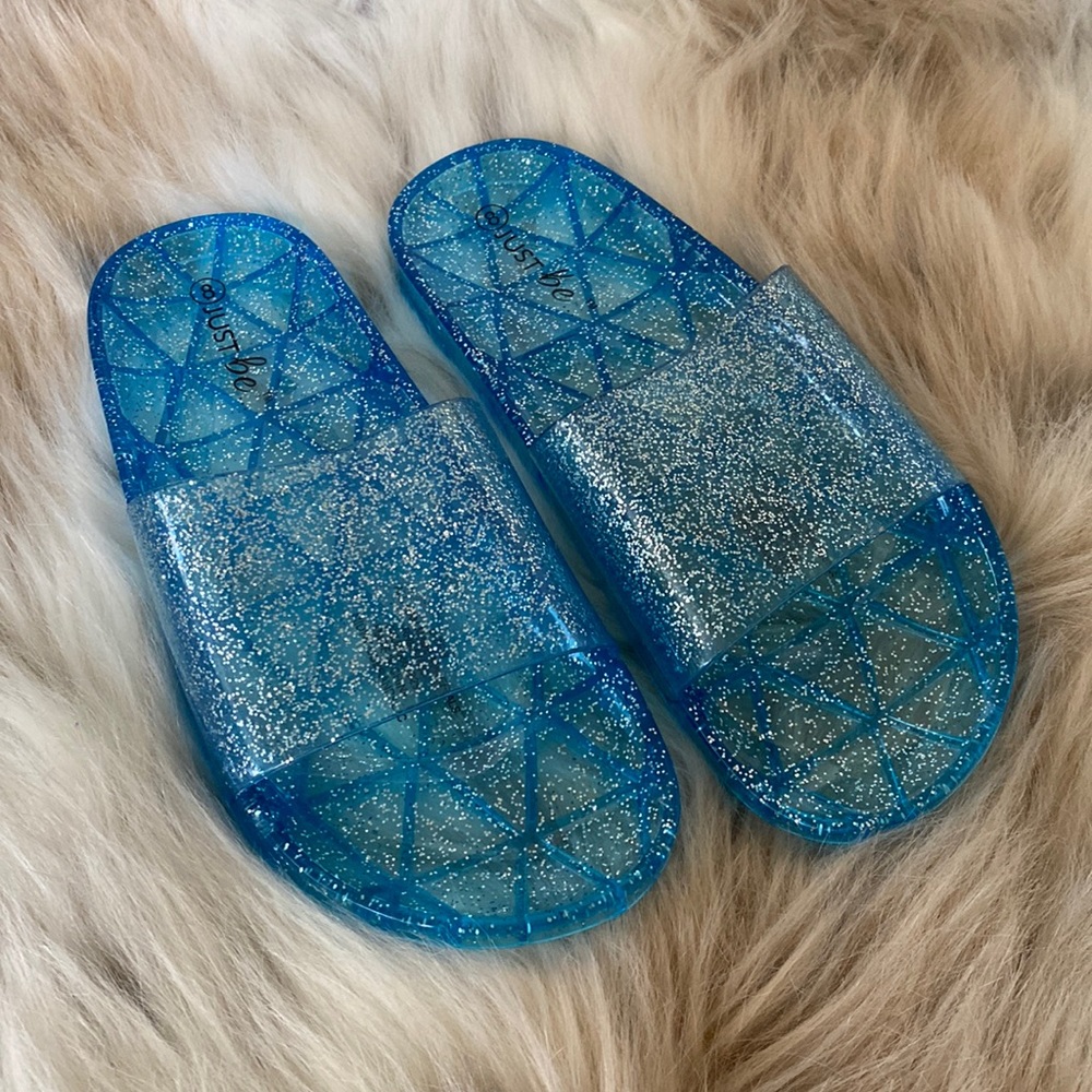 Just Be Blue Jelly Sandal Slides Women's Size 8 EUC